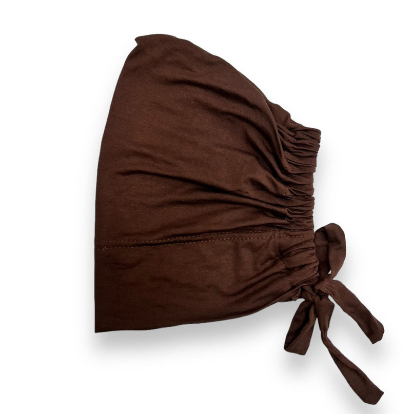 Tie-Back Hijab Under Cap - Deep Brown