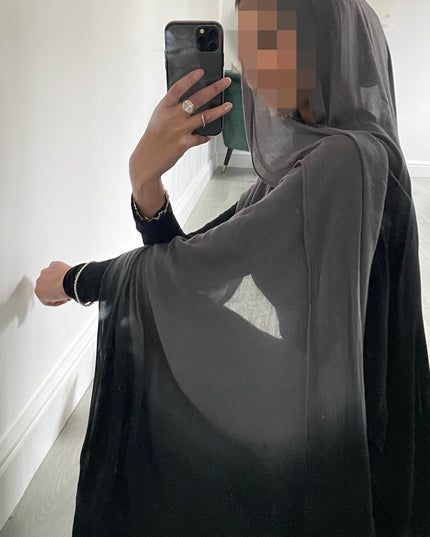 Tie Dye Modal Ombre Hijab - Black/Grey