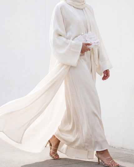 Organza Luxe Abaya - Ivory