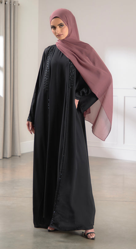 black two piece abaya