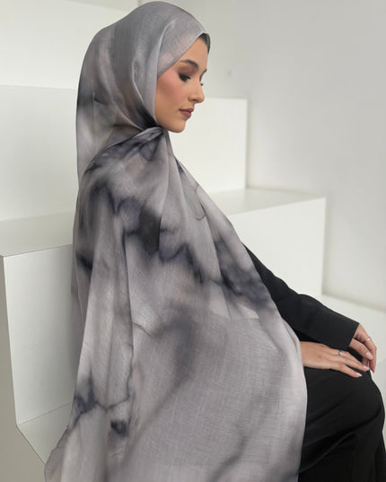 Tie Dye Modal Hijab - Storm