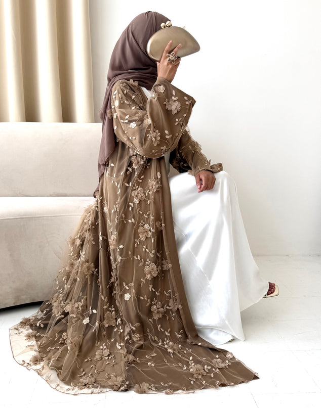 Maya Leaf Net Abaya