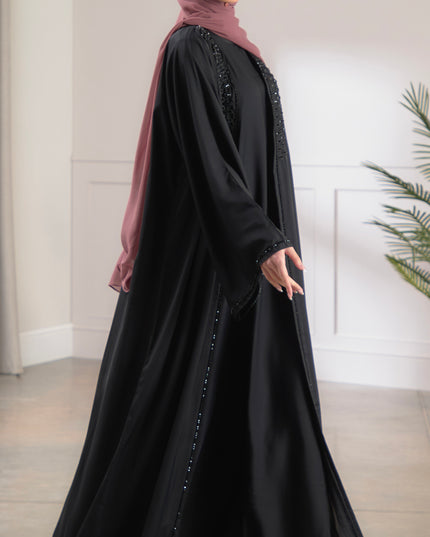 black two piece abaya