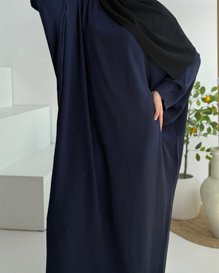 Basic Batwing Abaya - Navy