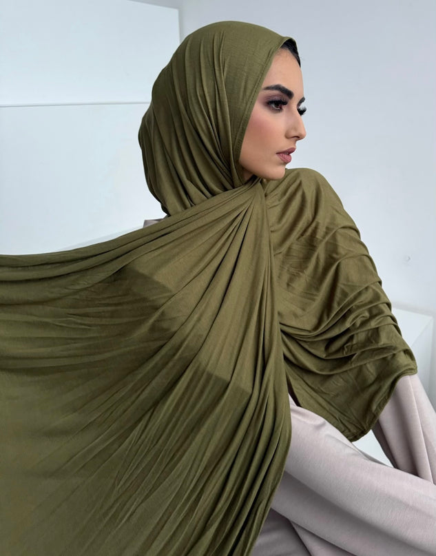 Maxi Jersey Hijab - Olive