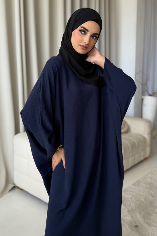 Basic Batwing Abaya - Navy