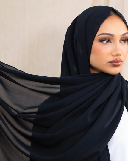 Chiffon Hijab - Classic Black