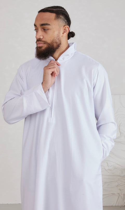 Men's Hooded Thobe - White