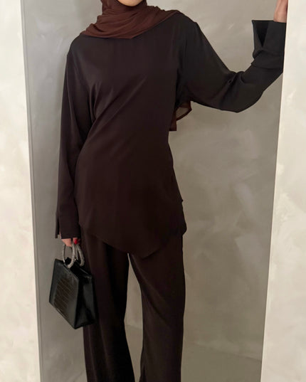 Nidha Co-ord Set - Walnut