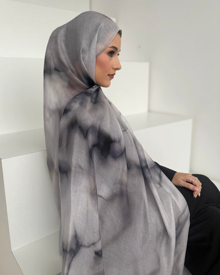 Tie Dye Modal Hijab - Storm