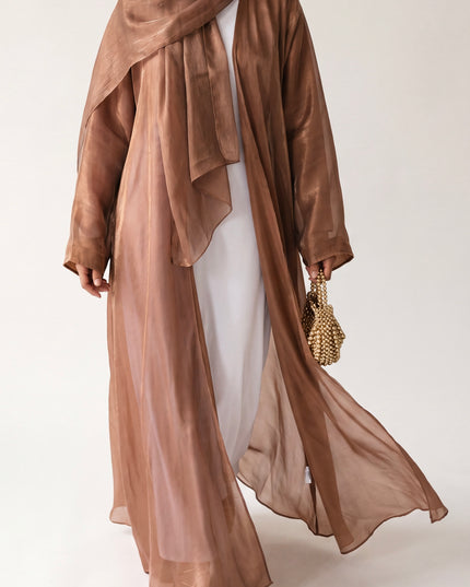 Organza Luxe Abaya - Tawny