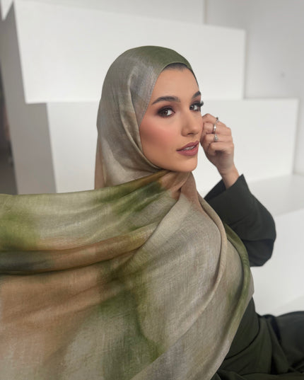 Tie Dye Modal Hijab - Forest