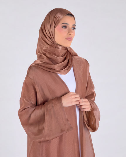 Organza Luxe Abaya - Tawny