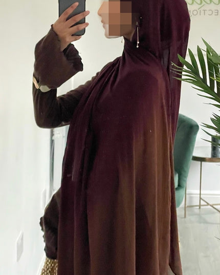 Tie Dye Modal Ombre Hijab - Maroon/Camel