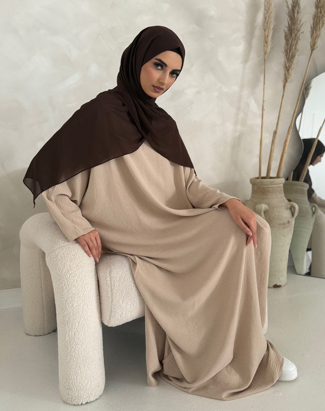 Basic Batwing Abaya - Nude