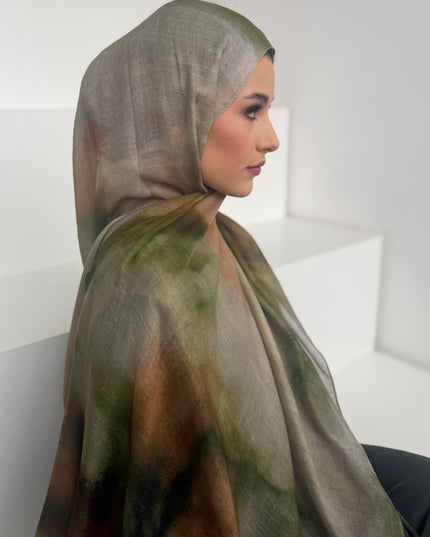 Tie Dye Modal Hijab - Forest