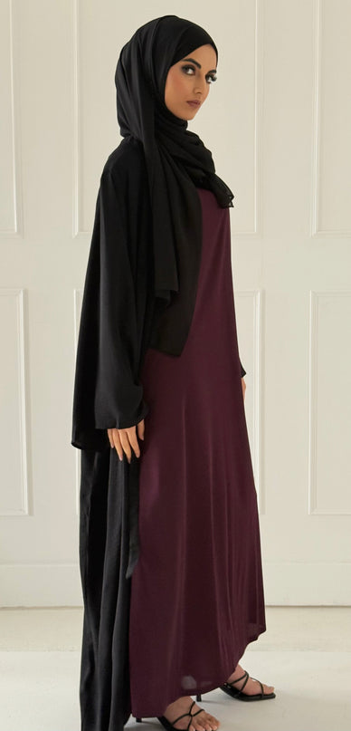 plum sleeveless slip dress
