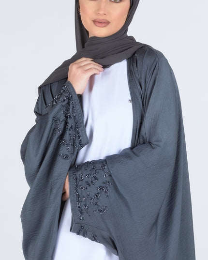 Hazy Blue Batwing Abaya