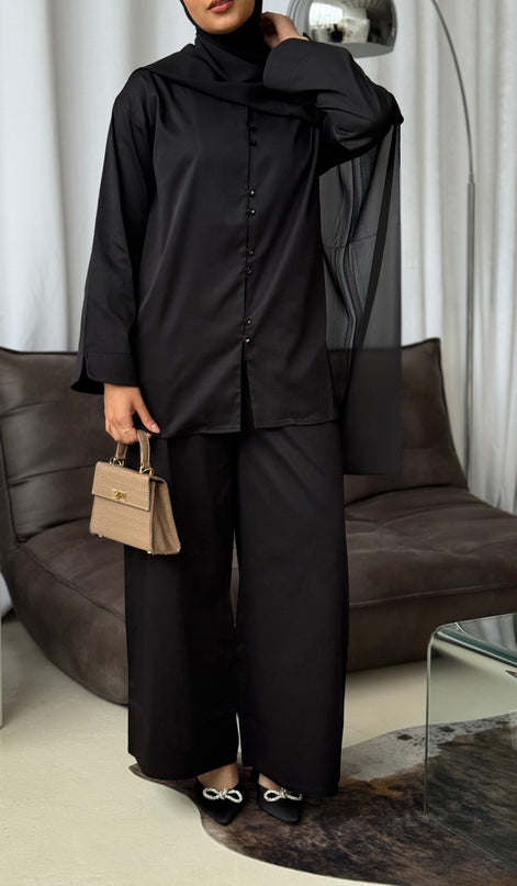 Button Co-ord Set - Black