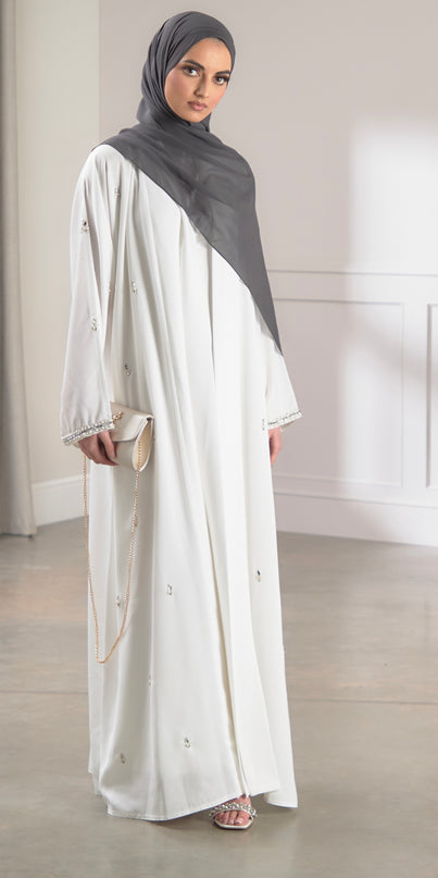 white pearl abaya