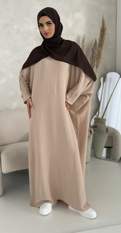 Basic Batwing Abaya - Nude