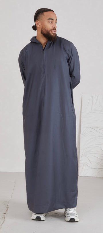 Men's Hooded Thobe - Grey