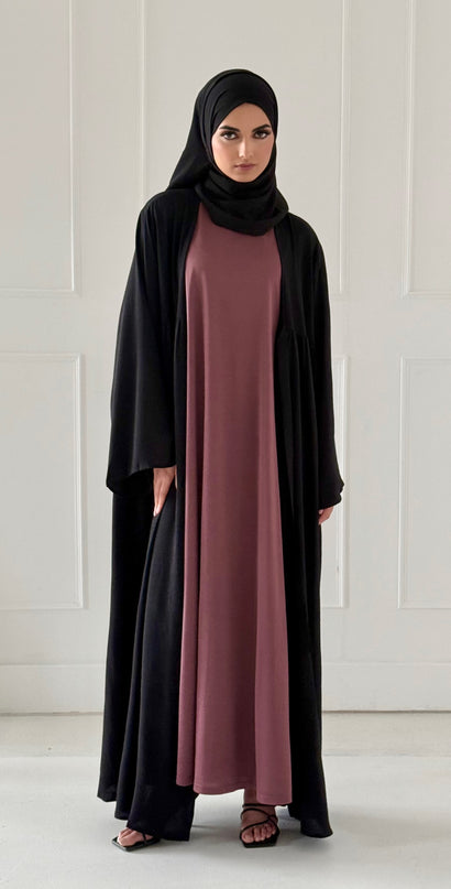 mauve sleeveless slip dress