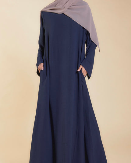 navy abaya with pockets