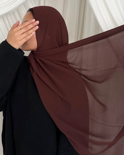 Soft Chiffon Hijab - Chocolate