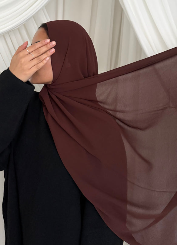 Soft Chiffon Hijab - Chocolate