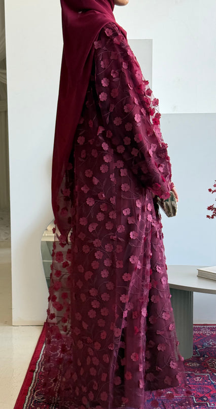 Ruby Red Abaya Set