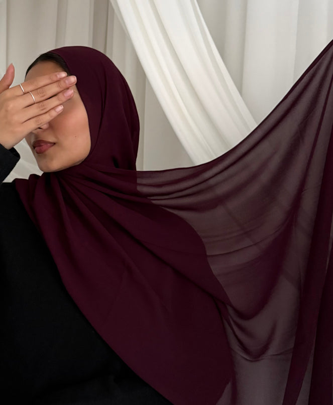 Soft Chiffon Hijab - Plum