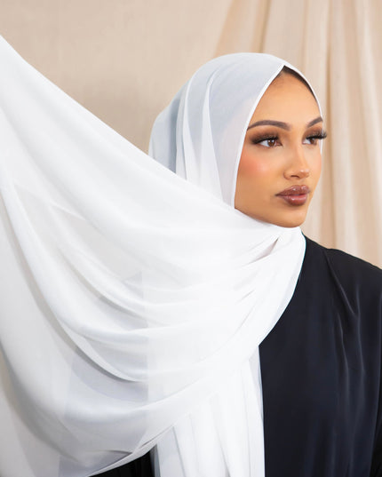 Chiffon Hijab - White