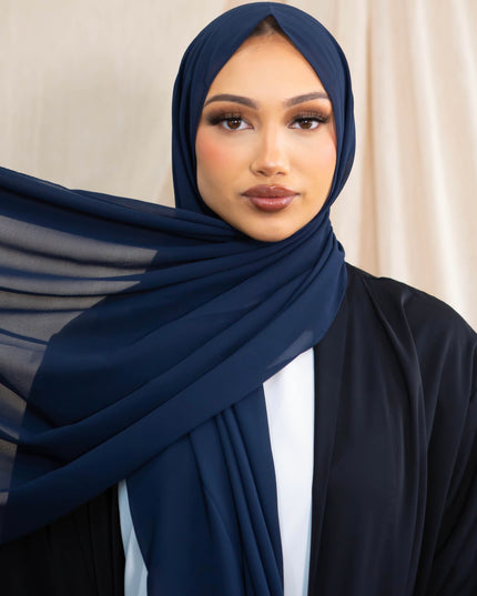 Chiffon Hijab - Navy Blue