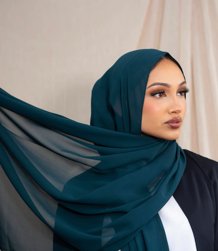 Chiffon Hijab - Bottle Green