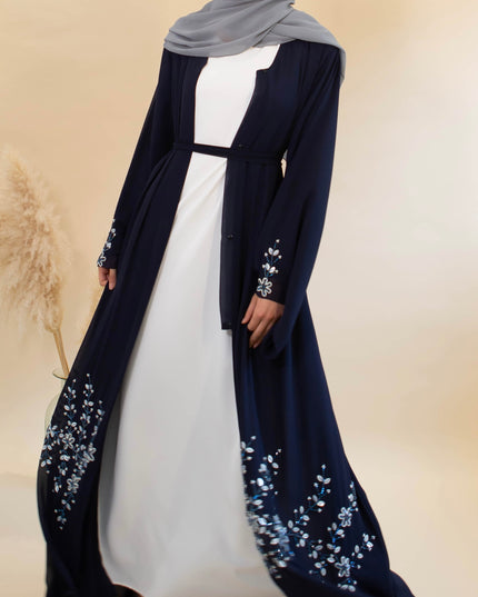 Ava Navy Georgette Abaya 